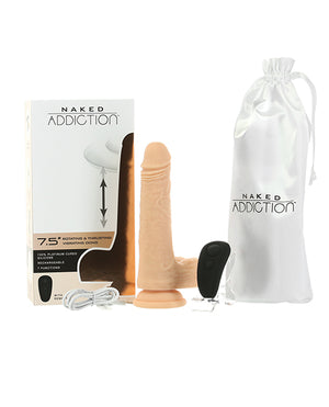 Naked Addiction Naked Addiction The Freak 7.5" Rotating &amp; Thrusting Vibrating Dong - Ivory - Image 5