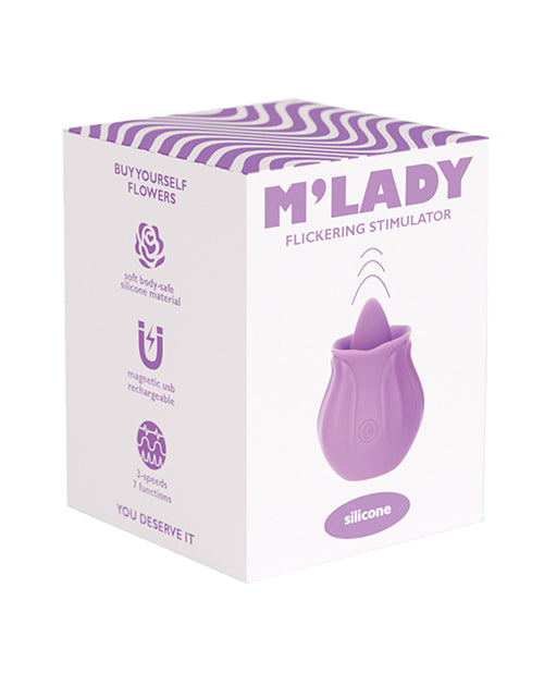 No Brand M'Lady Flickering Tongue &amp; Vibrating Clitoral Stimulator - Purple