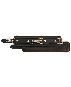 Spartacus Spartacus Wrist Restraints - Brown Leather w/Gold Accent Hardware - Image 4