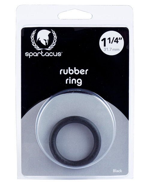 Spartacus Spartacus 1.25" Rubber Cock Ring - Black