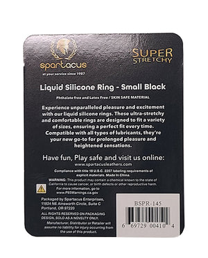 Spartacus Liquid Silicone Cock Ring Small - Black