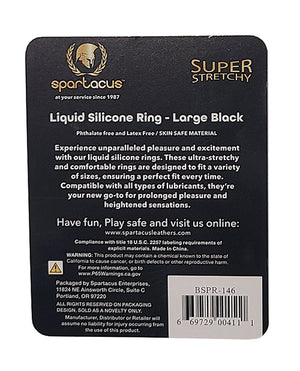 Spartacus Liquid Silicone Cock Ring Large - Black