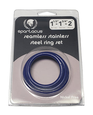 Spartacus Spartacus Seamless Stainless Steel C-Ring - Blue Pack of 3