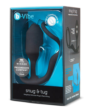 b-vibe b-Vibe Snug &amp; Tug Weighted Silicone &amp; Penis Ring - 128 g Black - Image 3
