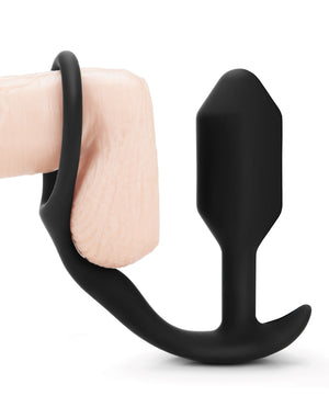 b-vibe b-Vibe Snug &amp; Tug Weighted Silicone &amp; Penis Ring - 128 g Black - Image 5