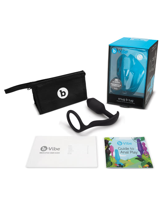 b-vibe b-Vibe Snug &amp; Tug Weighted Silicone &amp; Penis Ring - 128 g Black - Image 2