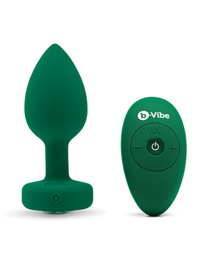 b-vibe b-Vibe Remote Control Vibrating Jewel Plug (M/L) - Emerald Green - Image 3