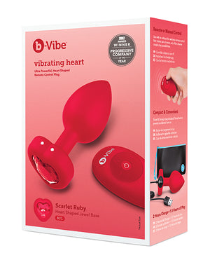 b-vibe b-Vibe Vibrating Heart Plug M/L - Red