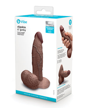 b-Vibe Slipskin 6" Girthy - Brown