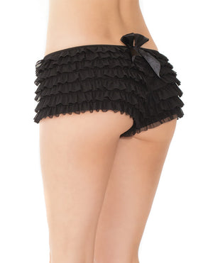 Coquette Ruffle Shorts w/Back Bow Detail Black O/S - Image 2