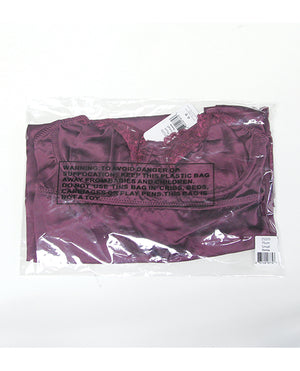 Scallop Lace Trimmed Stretch Satin Chemise w/Underwire Cups - Mauve Plum 3X/4X - Image 5