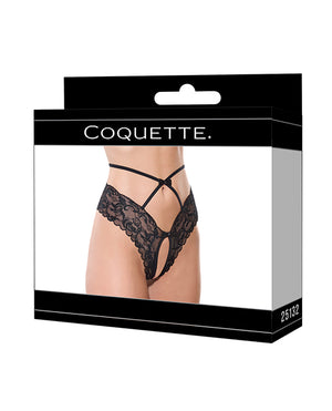 Lace Hipster Panty w/Bow Detail - Black XL - Image 4