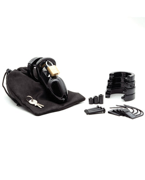 CB-6000 CB-3000 3" Cock Cage &amp; Lock Set - Black - Image 4