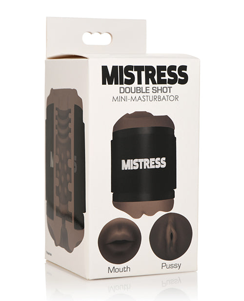 Mistress Curve Toys Mistress Double Shot Mini Masturbator Mouth &amp; Pussy - Dark