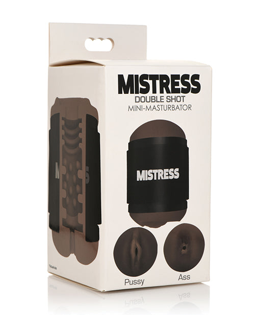 Mistress Curve Toys Mistress Double Shot Mini Masturbator Pussy &amp; Ass - Dark