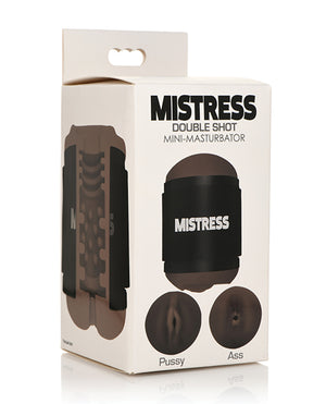 Mistress Curve Toys Mistress Double Shot Mini Masturbator Pussy &amp; Ass - Dark
