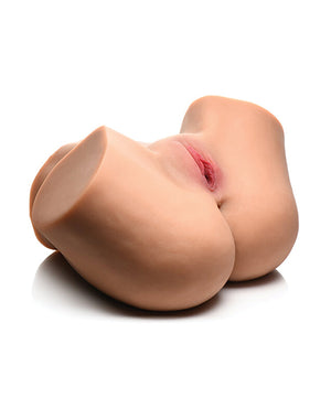 Mistress Curve Toys Mistress Vibrating &amp; Squeezing Pussy &amp; Ass Masturbator - Light - Image 3
