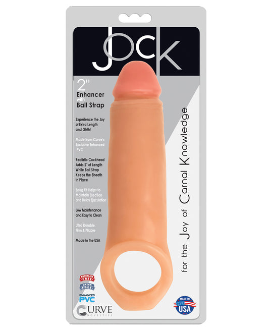 Jock Curve Toys Jock Enhancer 2" Extender w/Ball Strap - Vanilla