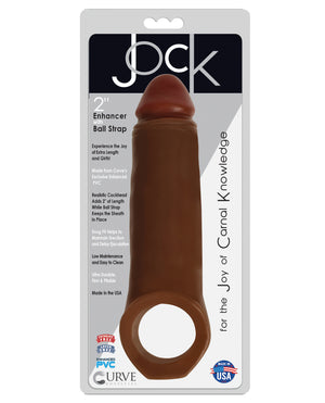 Jock Curve Toys Jock Enhancer 2" Extender w/Ball Strap - Chocolate - Image 2