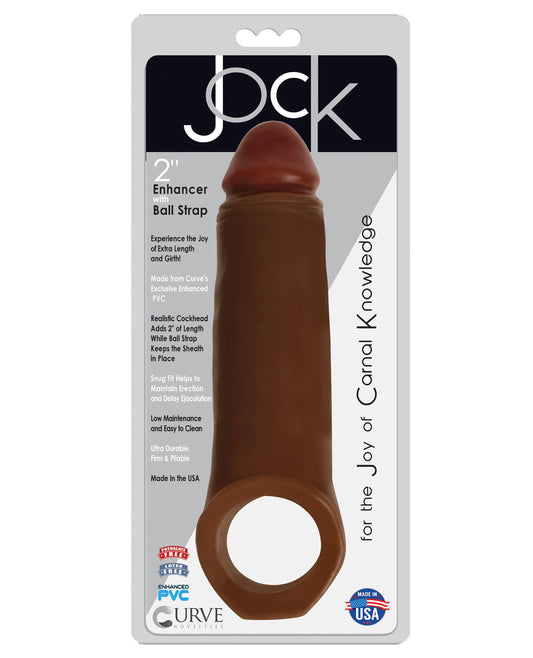 Jock Curve Toys Jock Enhancer 2" Extender w/Ball Strap - Chocolate - Image 2