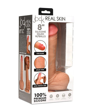Jock Curve Toys Jock Real Skin Silicone 8" Dildo w/Balls