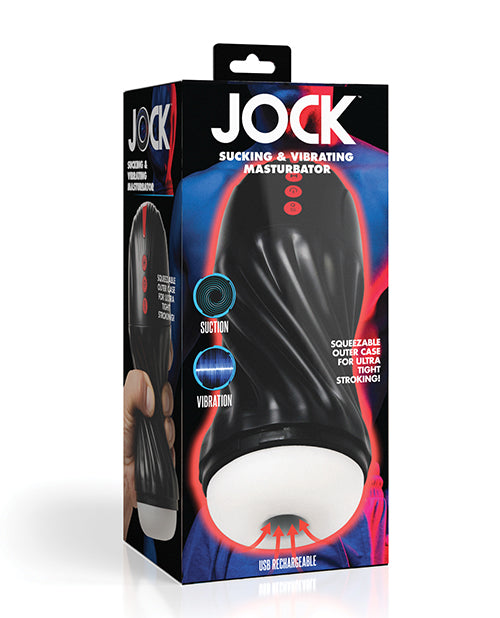 Jock Curve Toys Jock Sucking &amp; Vibrating Masturbator - Black