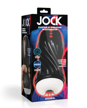 Jock Curve Toys Jock Sucking &amp; Vibrating Masturbator - Black