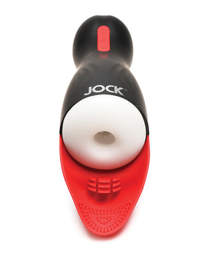 Jock Curve Toys Jock Sucking &amp; Vibrating Masturbator - Black/Red - Image 4