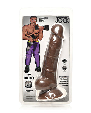 Jock Curve Toys Fantasy Jock Weightlifting Wesley 7" Dildo w/Balls - Dark