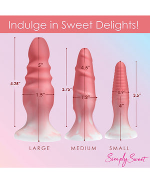 Simply Sweet Curve Toys Simply Sweet Silicone Butt Plug Set - Pink - Image 3