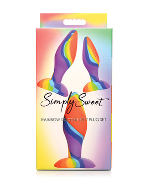 Curve Curve Toys Simply Sweet Rainbow Silicone Butt Plug Set - Image 3