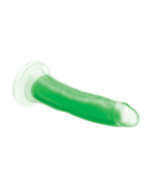 Lollicock Curve Toys Lollicock 7" Glow In The Dark Silicone Dildo - Green - Image 4