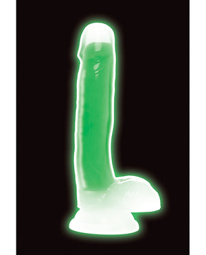 Lollicock Curve Toys Lollicock 7" Glow In The Dark Silicone Dildo w/Balls - Green - Image 2
