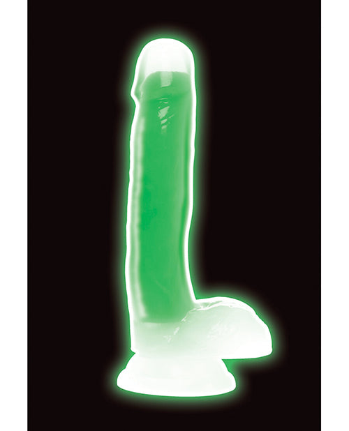 Lollicock Curve Toys Lollicock 7" Glow In The Dark Silicone Dildo w/Balls - Green - Image 2