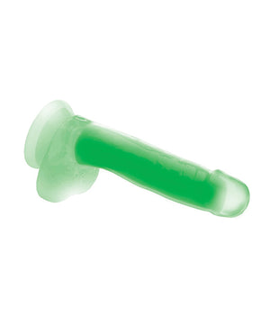 Lollicock Curve Toys Lollicock 7" Glow In The Dark Silicone Dildo w/Balls - Green - Image 4