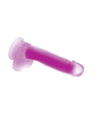 Lollicock Curve Toys Lollicock 7" Glow In The Dark Silicone Dildo w/Balls - Purple - Image 4