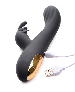 Power Bunnies Curve Toys Power Bunnies Cuddles 10x Silicone Rabbit Vibrator - Black - Image 4
