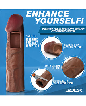 Jock Curve Toys Jock Enhancers 1.5" Silicone Penis Extension Sleeve - Dark - Image 5