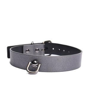 Pleasure Collection Gunmetal Glam Collar & Leash w/Removable Chain - Image 3