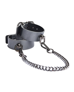 Coquette Pleasure Collection Pleasure Collection Gunmetal Glam Cuffs w/Removable Chain - Image 4