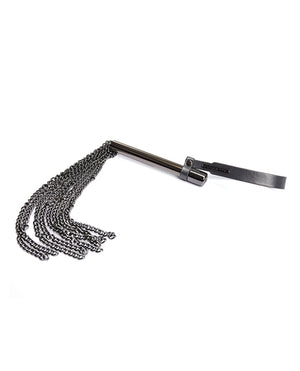 Pleasure Collection Gunmetal Glam Mini Whip w/Metal Chain Strands - Image 2