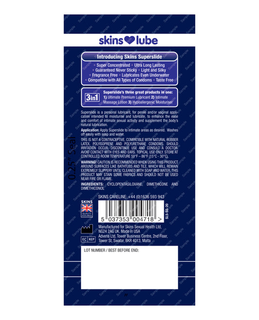Creative Conceptions Skins Super Slide Silicone Based Lubricant - 5 ml Foil - Image 2