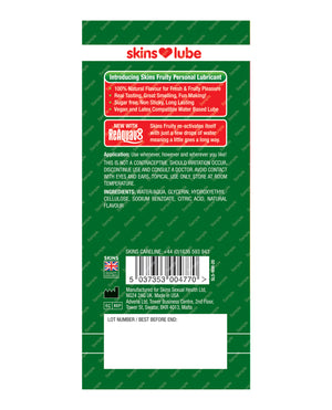 Creative Conceptions Skins Water Based Lubricant - 5 ml Foil Watermelon - Image 2
