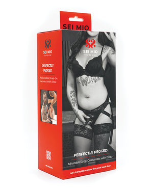 Sei Mio Perfectly Pegged Beginners Strap-On Harness & 5" Dildo - Black - Image 2