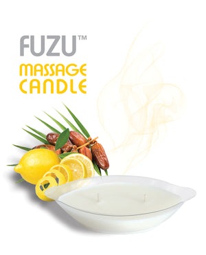 Fuzu Fuzu Massage Candle - 4 oz Fiji Dates &amp; Lemon Peel - Image 2