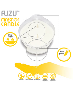 Fuzu Fuzu Massage Candle - 4 oz Fiji Dates &amp; Lemon Peel - Image 4