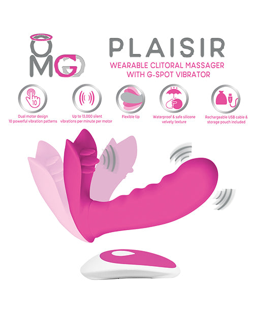 OMG - Deeva OMG Plaisir Wearable Clitoral Massager w/G-Spot Vibrator - Pink