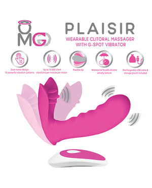 OMG - Deeva OMG Plaisir Wearable Clitoral Massager w/G-Spot Vibrator - Pink