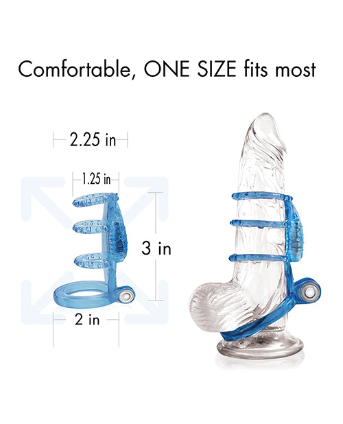 Doctor Love Doctor Love's Zinger Dual Vibrating Cock Cage - Blue