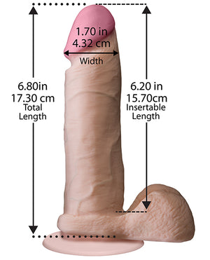 UR3 Realistic 6" ULTRASKYN Cock w/Balls - White
